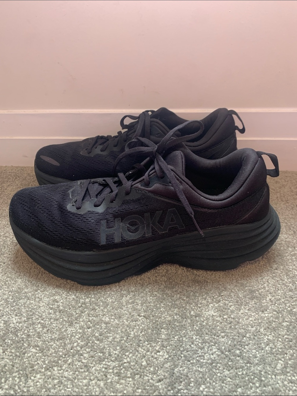 Hoka Bondi 8 Black Men’s Athletic Sneakers 11B